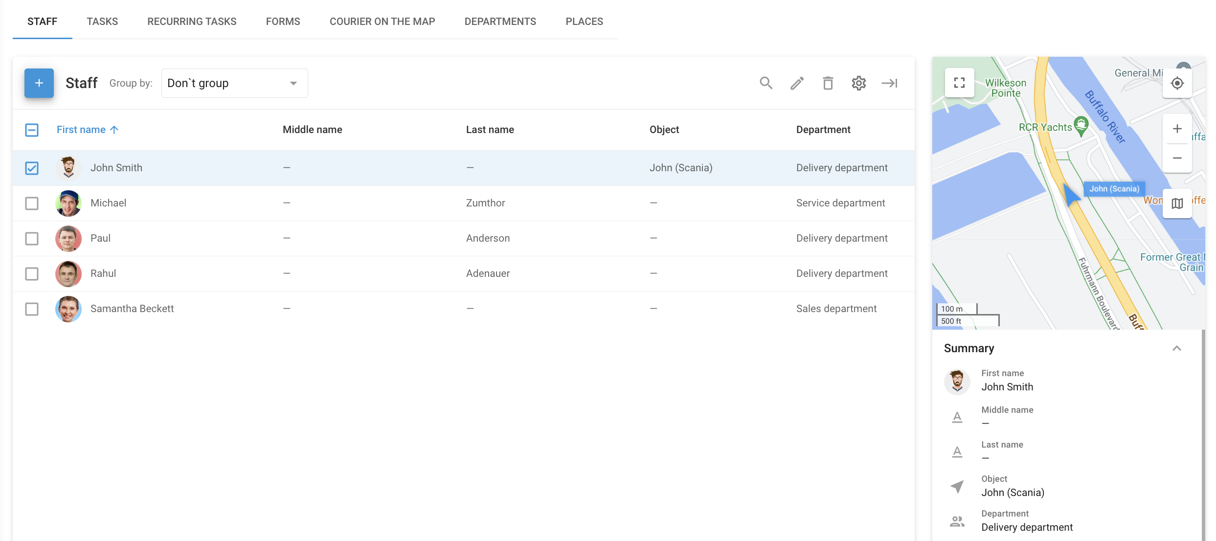 Staff page