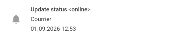 Recent events entry showing the sent value in the entry title next to the command name